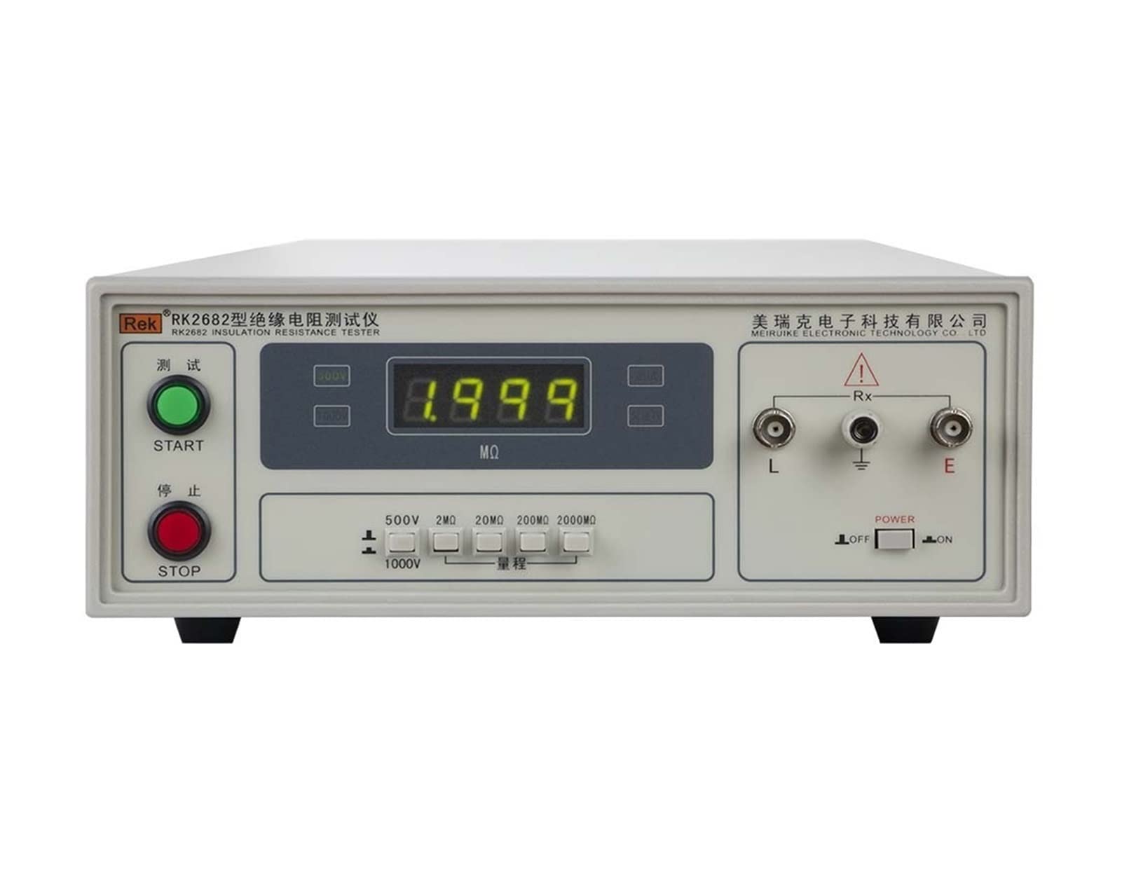 Cyfrowy tester rezystancji izolacji komputerowej Precyzyjna oporność LCD Ekran wyświetlający RK2682 500K ~ 2G 500V/1000V,Wysoka precyzja