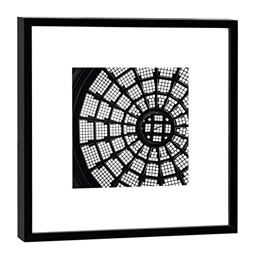 Photographie Rotonde Girls Leipzig avec cadre en bois noir 52x52 cm pour déco murale