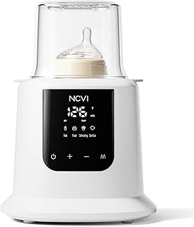 NCVI Baby Milk Warmer 3 Mins Fast Heating 8 in 1 Functions, Infant Breast Milk Bag Warmer with Timer and Precise Temperature for All Size Materials Bottles, Milk Freezer Bags and Pacifier Sterilize