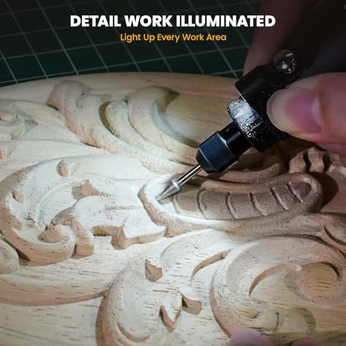 Image of HARDELL Mini Cordless Rotary Tool 4V, 5-Speed Rotary Tool with LED Light, 2000mAh Battery, Multifunctional Carving Tool Cordless Kit for Sanding, Polishing, Drilling, Small DIY Projects