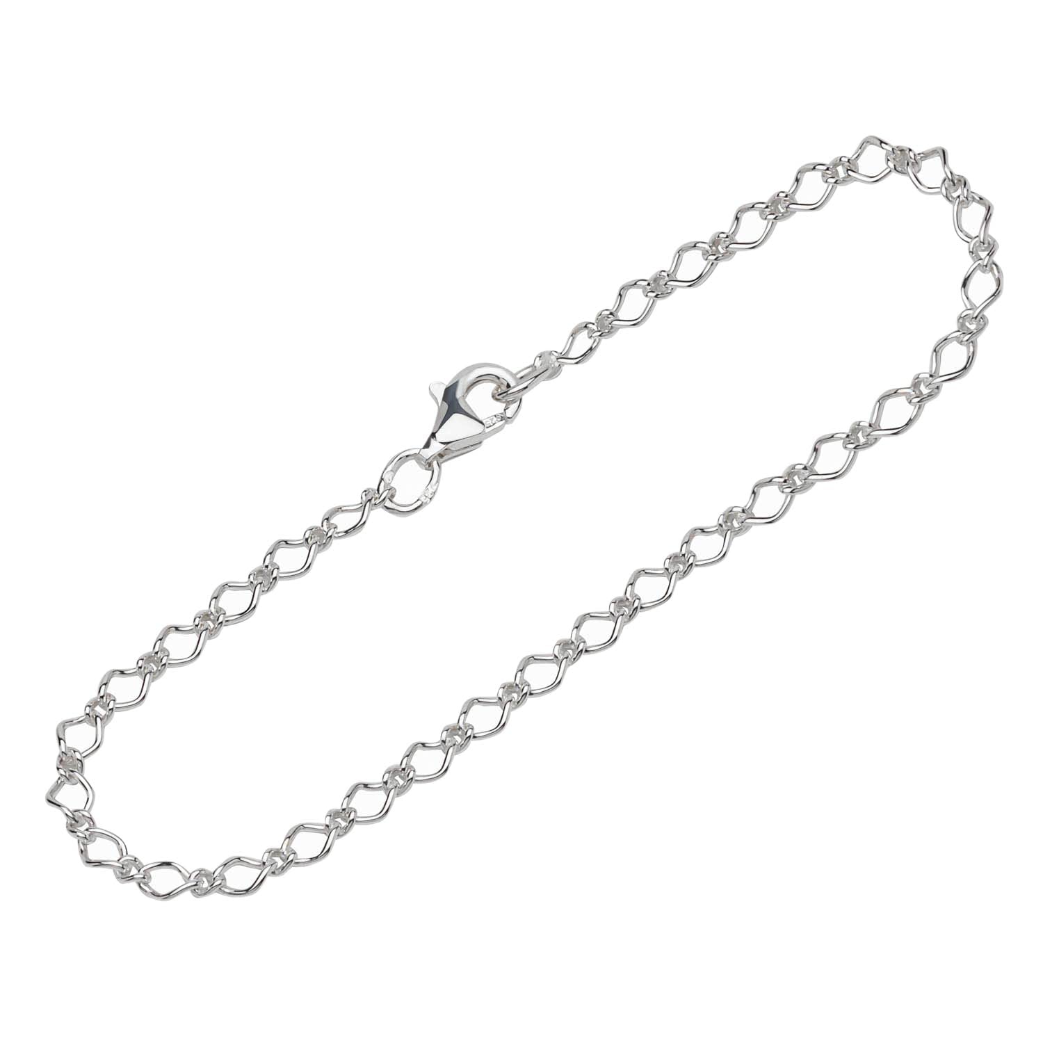 Bracciale Donna In Argento 925 Catena Figaro Rotonda - Sottile 2,1 Mm, Lunghezza 19 Cm, Gioiello Fine Eleganza