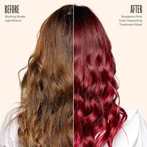 Image of Overtone Semi Permanent Hair Color Conditioner, Raspberry Pink, 8 oz, Nourishing, Damage-Free, Color Depositing Mask for All Hair Types with Shea Butter & Coconut Oil, Vegan & Cruelty-Free
