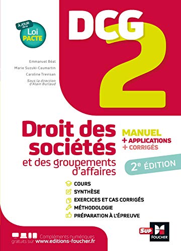 Télécharger DCG 2 - Droit des sociétés et autres groupements d'affaires - Manuel et applications (LMD collecti Francais PDF