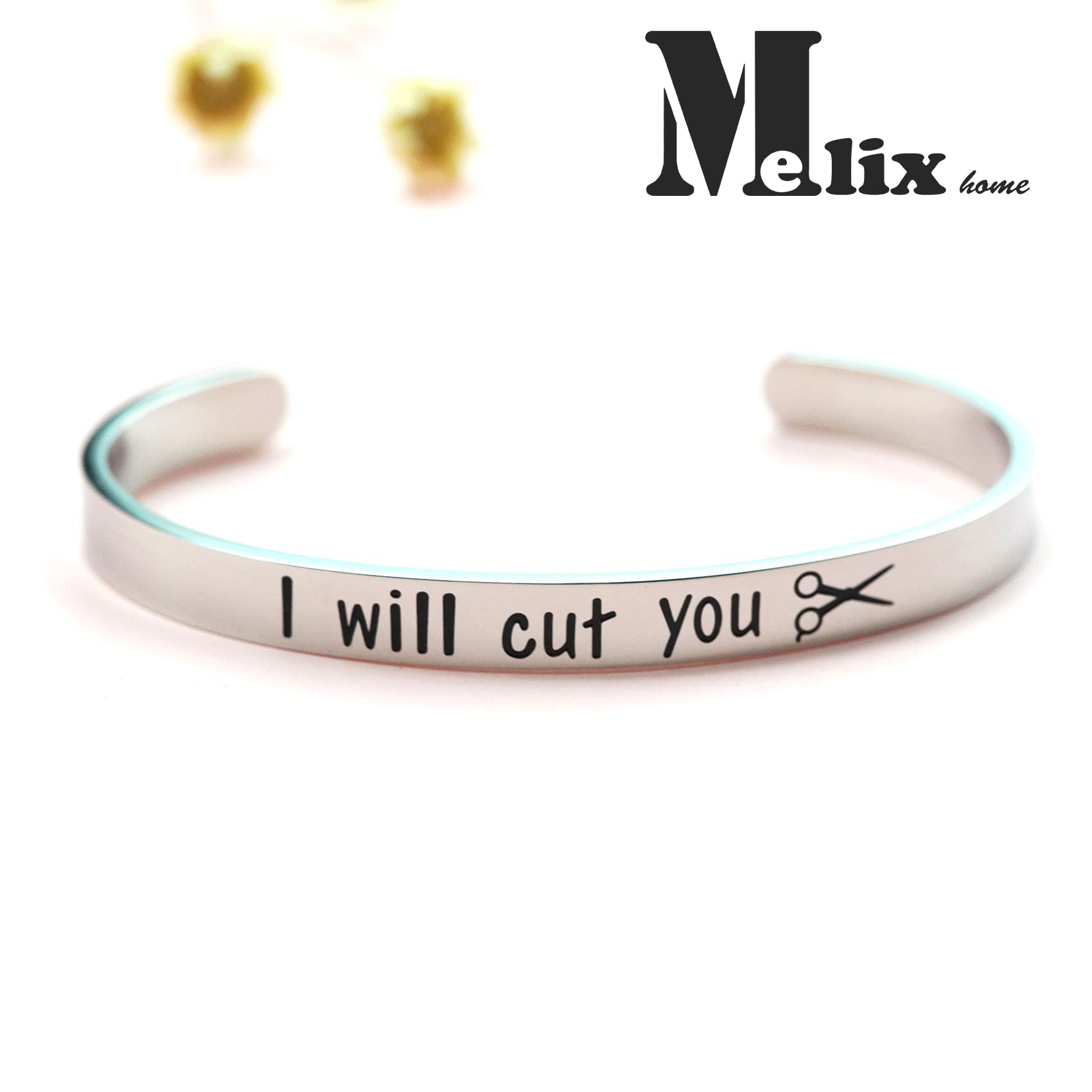 Melix Home Cosmetology Graduation Gift 2022 I Will Cut You Bracelet Gifts For Hairdresser Stylist Cosmetology Student