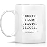 Funny Computer Binary Code Mug for Programmer Developer Geek, 11oz Coffee Mug