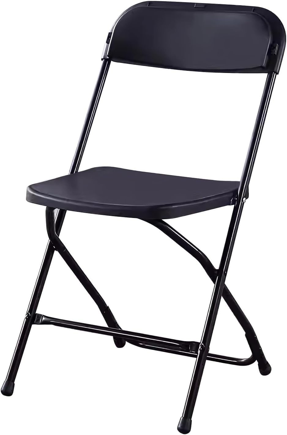 PP Plastic Folding Chair, Indoor Outdoor Portable Stackable Commercial Seat with Steel Frame 350lb.(White)