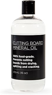 Food Grade Mineral Oil for Cutting Board (16oz) - Oil & Conditioner for Butcher Block, Countertops, Wood Utensils and Stainless Steel - Food Safe - Made in North America