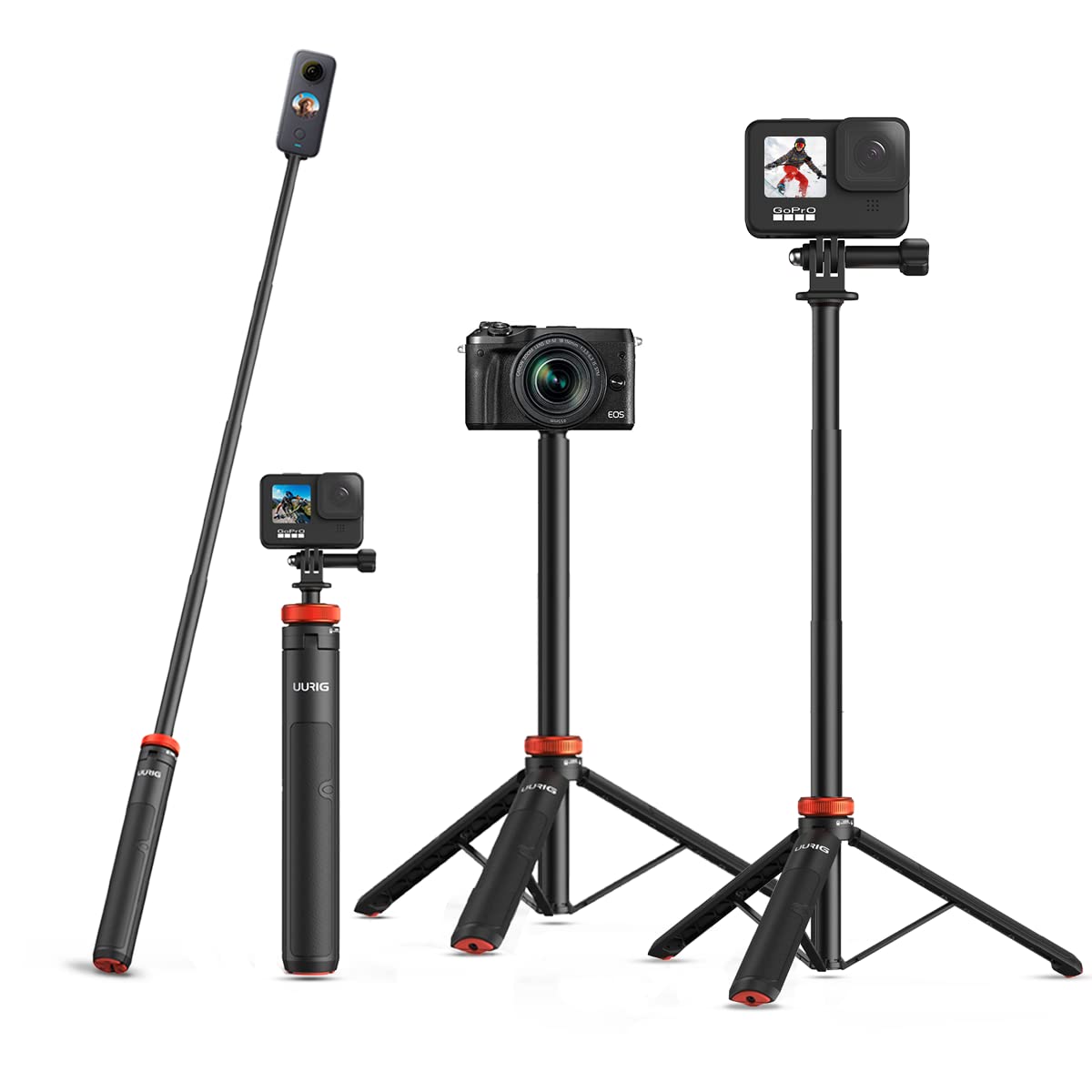 Amazon.co.jp: 三脚 130cm 自撮り棒 カメラ三脚 アクションカメラ自 