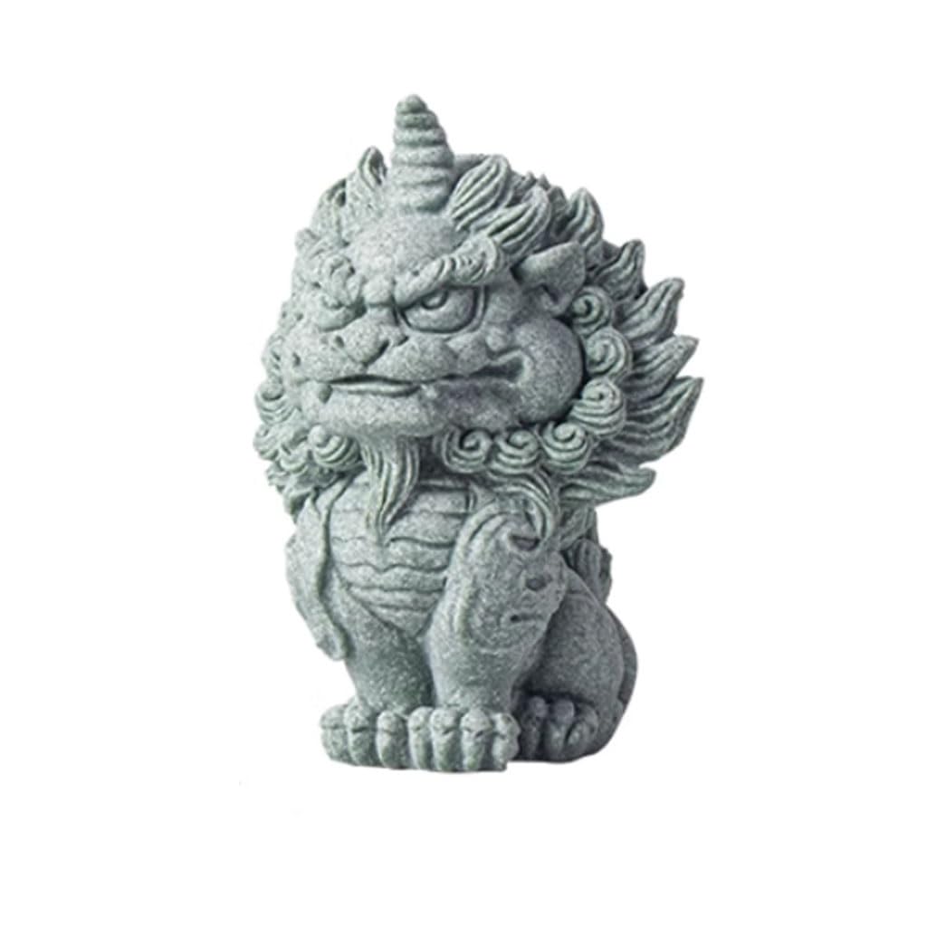 ENGENDER Kung Fu Tea Pet Living Room Desktop Sandstone Unicorn Tea Pet Ornaments Creative Home Fish Tank Landscaping Decorations