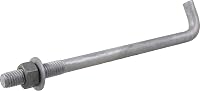 Hillman 5/8 x 12-Inch L-Shaped Anchor Bolts with Nuts & Washers, 10-Pack - Secure Concrete Foundations for Buildings