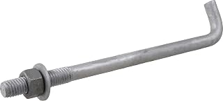 Hillman 5/8 x 12-Inch L-Shaped Anchor Bolts with Nuts & Washers, 10-Pack - Secure Concrete Foundations for Buildings