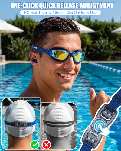 Image of Aegend Swim Goggles, Swimming Goggles No Leaking Full Protection Adult Men Women Youth