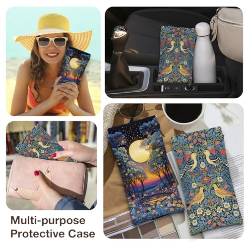 Image of Eyeglasses Sunglasses Case PU Soft Squeeze Top Glasses Pouch for Women Men,Animal Pattern Portable Anti Scratch