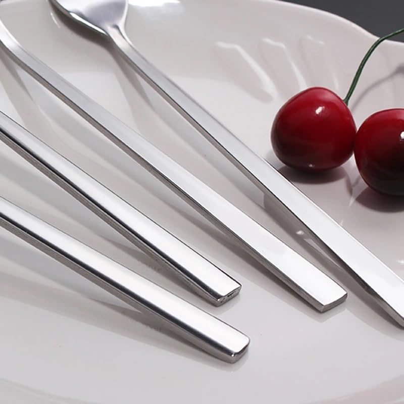 Juego de tenedores de 4/6 piezas, tenedor de mesa de acero inoxidable 304 de 8.5 pulgadas, mango largo coreano, para cena, carne, comida, carne, juego de tenedores de carne, cubiertos de