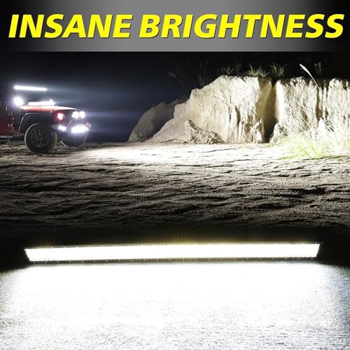 Image of 40 Inch LED Light Bar 310W Combo Quad Row Off Road Driving Light | Spot Flood Combo Beam, Super Bright Quad Row LED Work Light Roof Hood Light Bar for Trucks Pickup UTV SUV Boat Wrangler