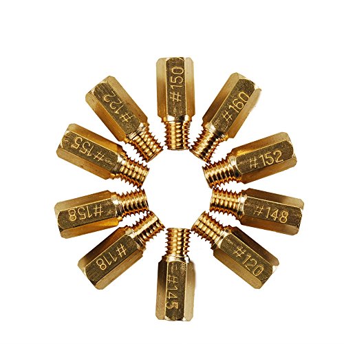 Safercctv Carburetor Main Jet 118 120 122 145 148 150 152 155 158 160 Size Compatible With Oko Koso Pe Pwk Carb, Pack Of 10 #TOP22