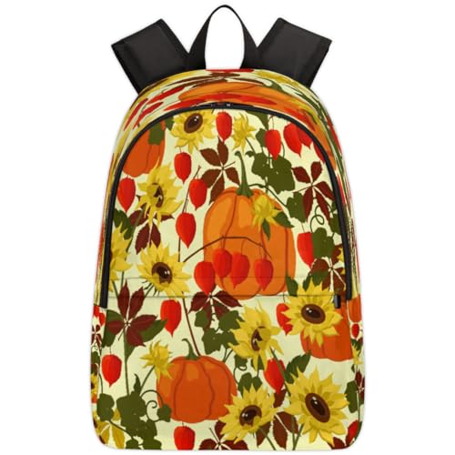 Sac à dos motif tournesol citrouilles d'automne pour enfants et adultes