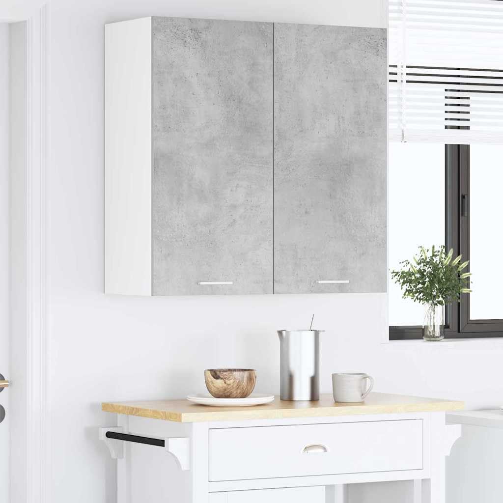 Armadietto pensile con anta grigio cemento, 80 x 31 x 80 cm, in legno, robusto mobile da cucina per riporre oggetti, mobili da cucina durevoli
