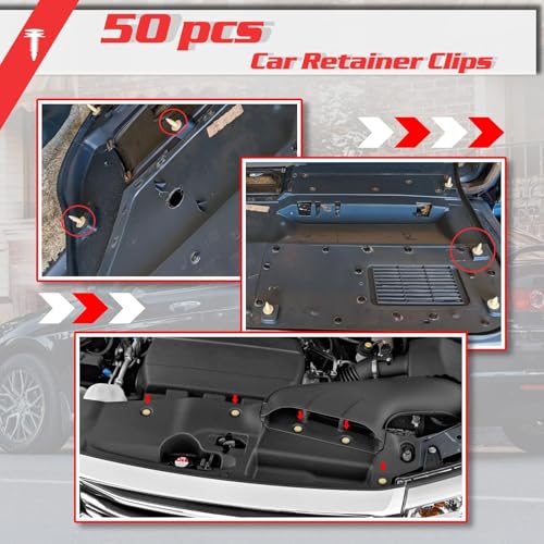 Image of OTUAYAUTO 94-04 S10 50PCS Front Door Trim Panel Retainer Clips, Replaces GM: 10153057 Replacement for Chevy Buick GMC, Car Fasteners Clips for GM 8mm Hole