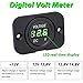 Car Battery Voltage Meter, Waterproof DC 12V 24V Digital Volt Meter, 12v Battery Monitor with LED Digital Display, Round Voltage Gauge for Car Truck RV ATV Boat Marine (Green Light)