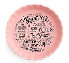 Granny Smith Ceramic Apple Pie Recipe Plate – Pink Stoneware Pie Dish
