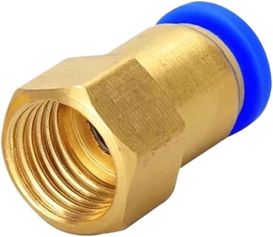 PCF Pneumatic Connector 4 6 8 10 12mm Hose Tube 1/8" 3/8" 1/2" 1/4" Thread Brass Quick Pipe Joint Fitting 50Pcs(PCF10-02)