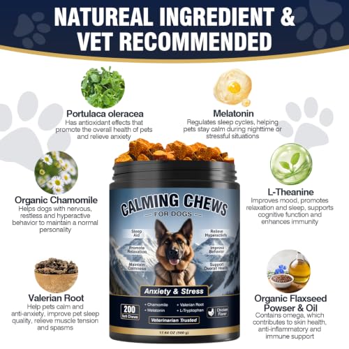 Calming Chews for Dogs 200ct Anxiety and Stress Relief Melatonin Chicken - Image 3