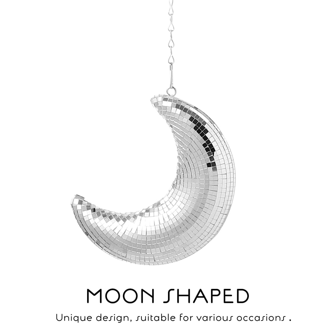 Eleganter Mond Anhänger Aus Glas - Disco Ball Deko Für Hochzeiten Partys Und Wanddekoration - Funkelnde Discokugel Als Vielseitige Hängedeko für Silvester, Geburtstag, Mottoparty