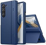 BXYJY for Samsung Galaxy Z Fold 6 Case, Front Screen Protector & Hinge Protection, Slim Fit with Kickstand, Rugged Hard 360° Full Body Cover Protective Phone Case for Samsung Z Fold 6 5g 2024, Blue