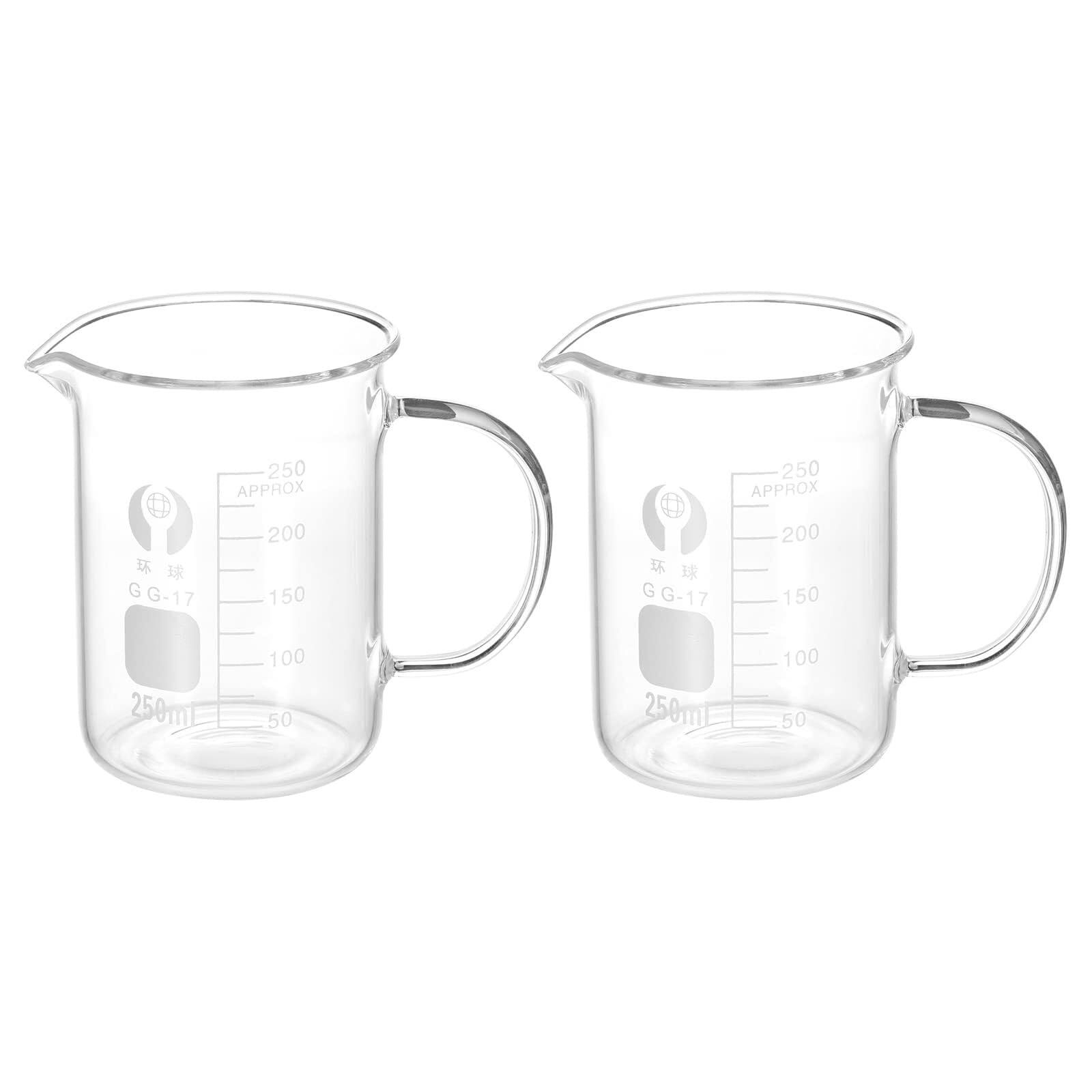 Zlewka laboratoryjna, 2/5 szt. 50-250 ml zlewka ze szkła borokrzemowego z uchwytem, ​​laboratorium kuchenne podziałką