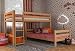 Produktbild furnneo Etagenbett 90x200 L Form, Kinderbett, Hochbett aus Buche massiv, Ink Rollrost 90x200 cm, teilbar (Natur, Ohne Rutsche)