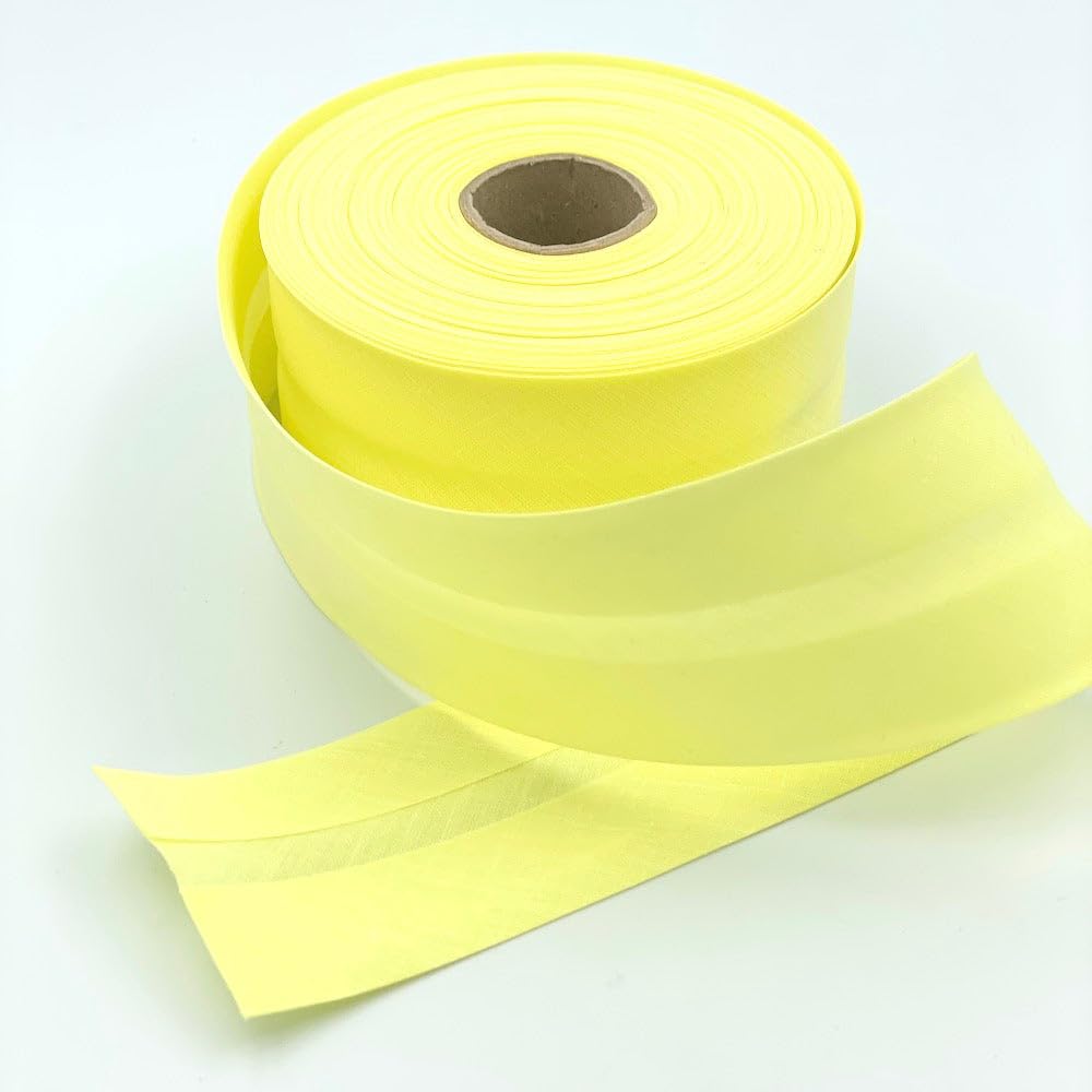 Craft Cult Extra Wide 60mm Plain Bias Binding Tape - 25 Metre Roll (11 - Lemon Yellow) — image 1