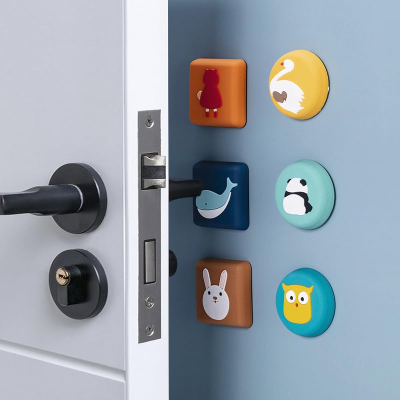 Calcomanía de Pared para Manija de Puerta Comimark: Protector de Silicona de Dibujos 3