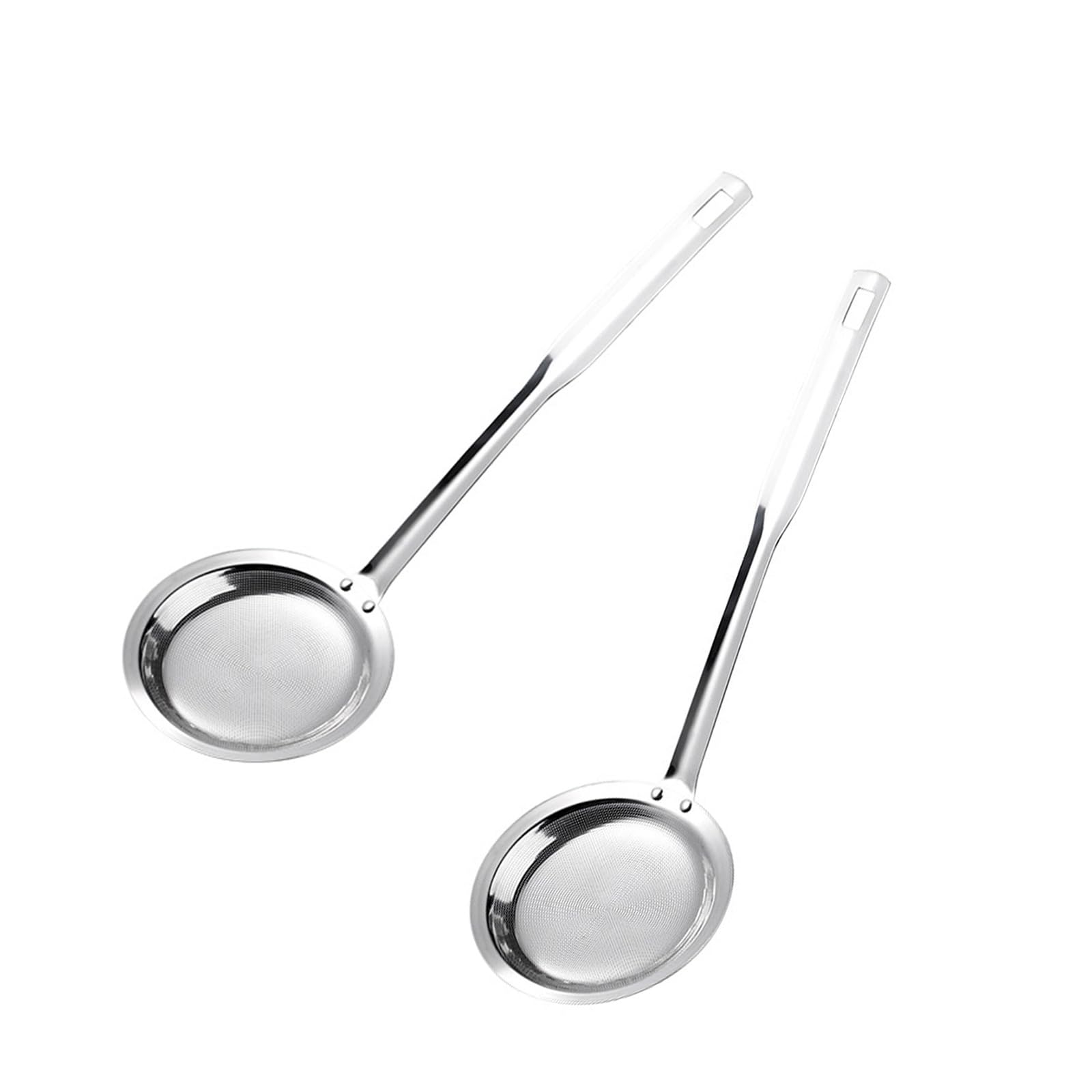 MICFENY 304 Stainless Steel Fine Meshes Strainer Flour Sieve Spoon Colander with Ergonomic Handle for Poached Eggs and Noodles
