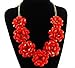 Fit&Wit Color Golden Plated Chain 7 Flowers Statement Fashion Flower Necklace Red