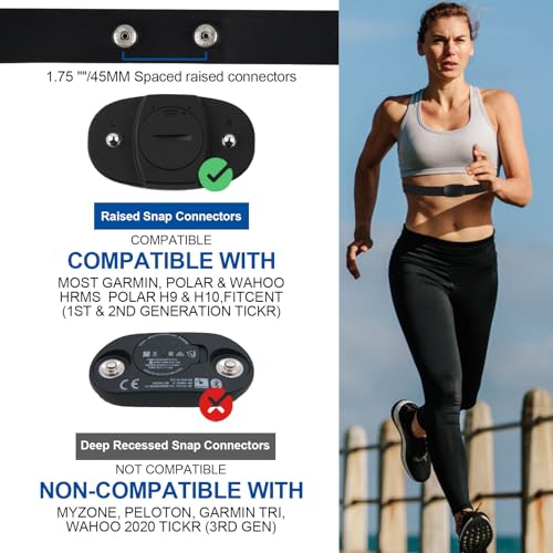 verstelbare cardio-borstband (70 cm tot 105 cm) voor hartsensor, Bluetooth Ant+ compatibel met Garmin, Wahoo, Polar H10 H9, Coospo, Magene, Bryton, Livlov - Afbeelding 5