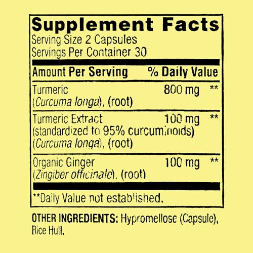 Spring Valley Turmeric Curcumin 1000 mg- Capsules Supplement 60ct (Pack of 1), Plus Organic Ginger, Set with Fusion Shop Store Keychain Travel Case Pills (1) - Thumbnail 6