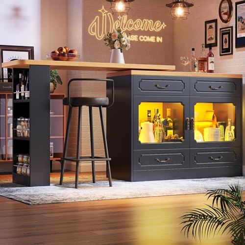 ZHOMGG Table de Bar,Table à Manger Extensible 135-203 cm,Buffet Cuisine