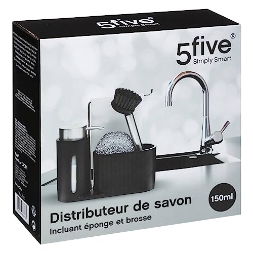 5five - spülbecken-organizer mit spender 150ml schwarz