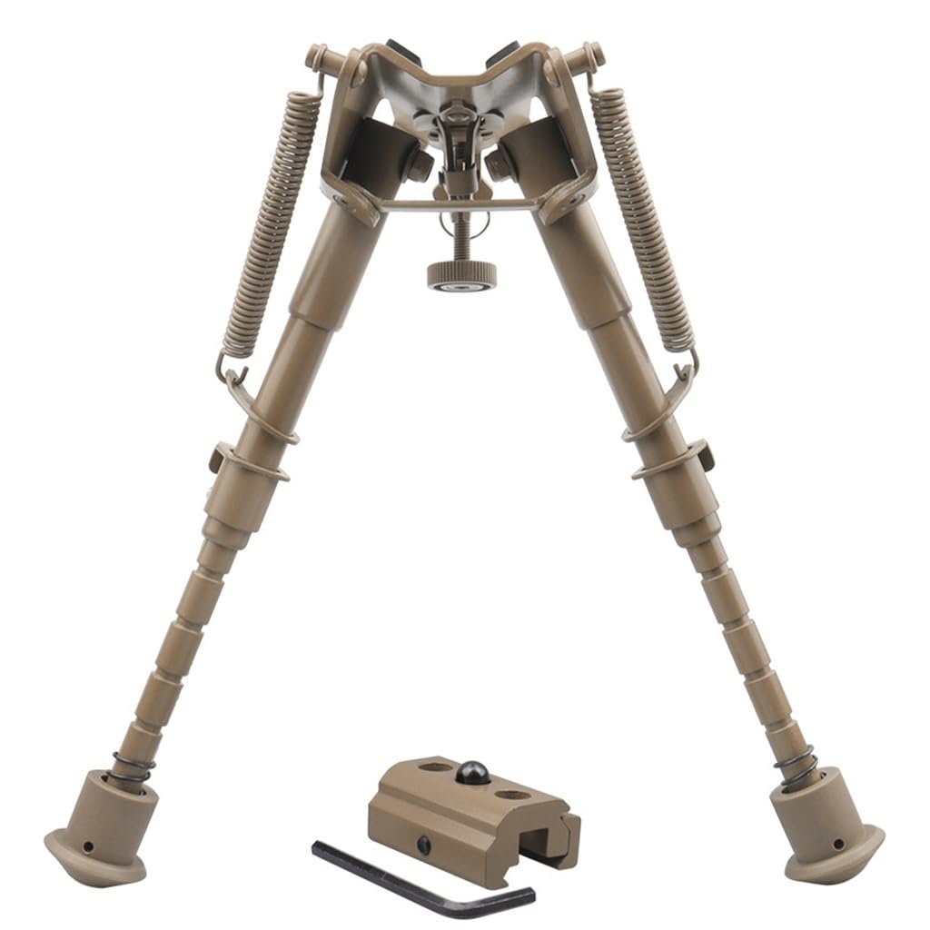 Bipied Tactique avec Adaptateur Picatinny, 6 À 9 Pouces Bipieds De Chasse Légers en Alliage D'aluminium
