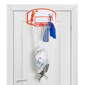 Bundaloo Basketball Laundry Hamper – Over The Door 2 In 1 Hanging Basketball Hoop Or Laundry Hamper Boys & Girls Room…