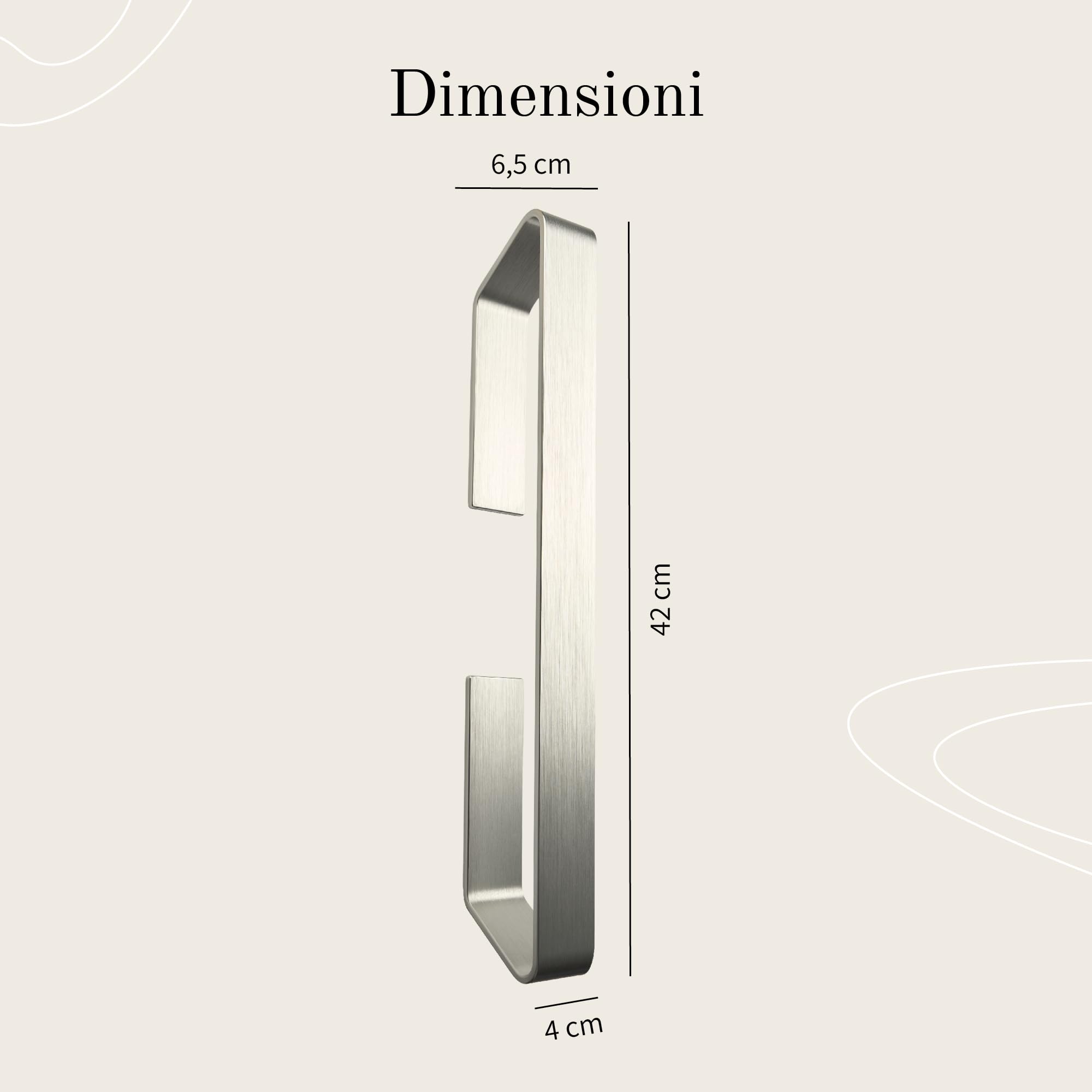 Designfabrik Porta asciugamani adesivo senza forare bagno moderno grigio argento