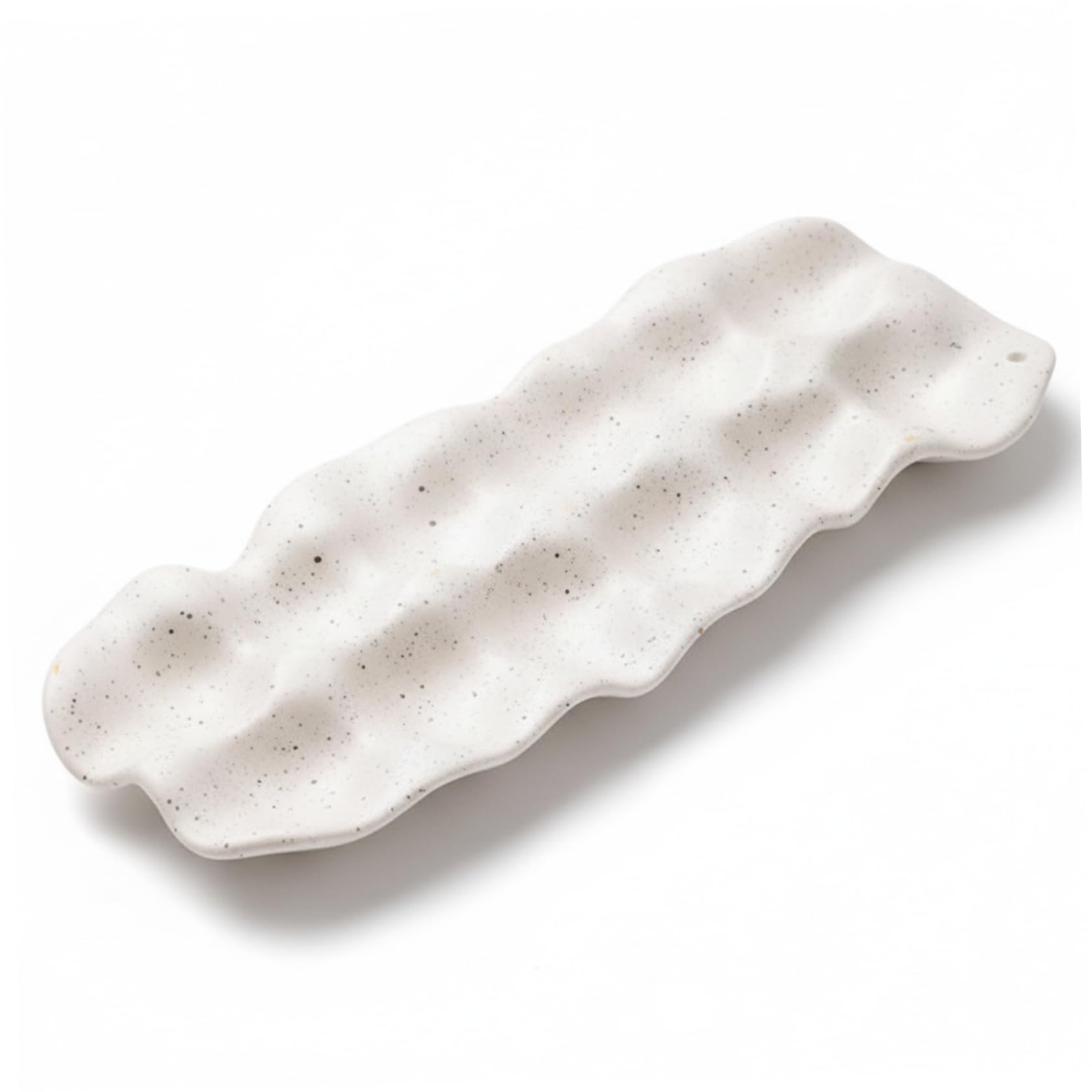 Bonalake White Ceramic Egg Holder, 12 Capacity Egg Holder Countertop With Wave, Ceramic Eggs Tray For Kitchen Counter Organizationceramic Trayfresh Countertop