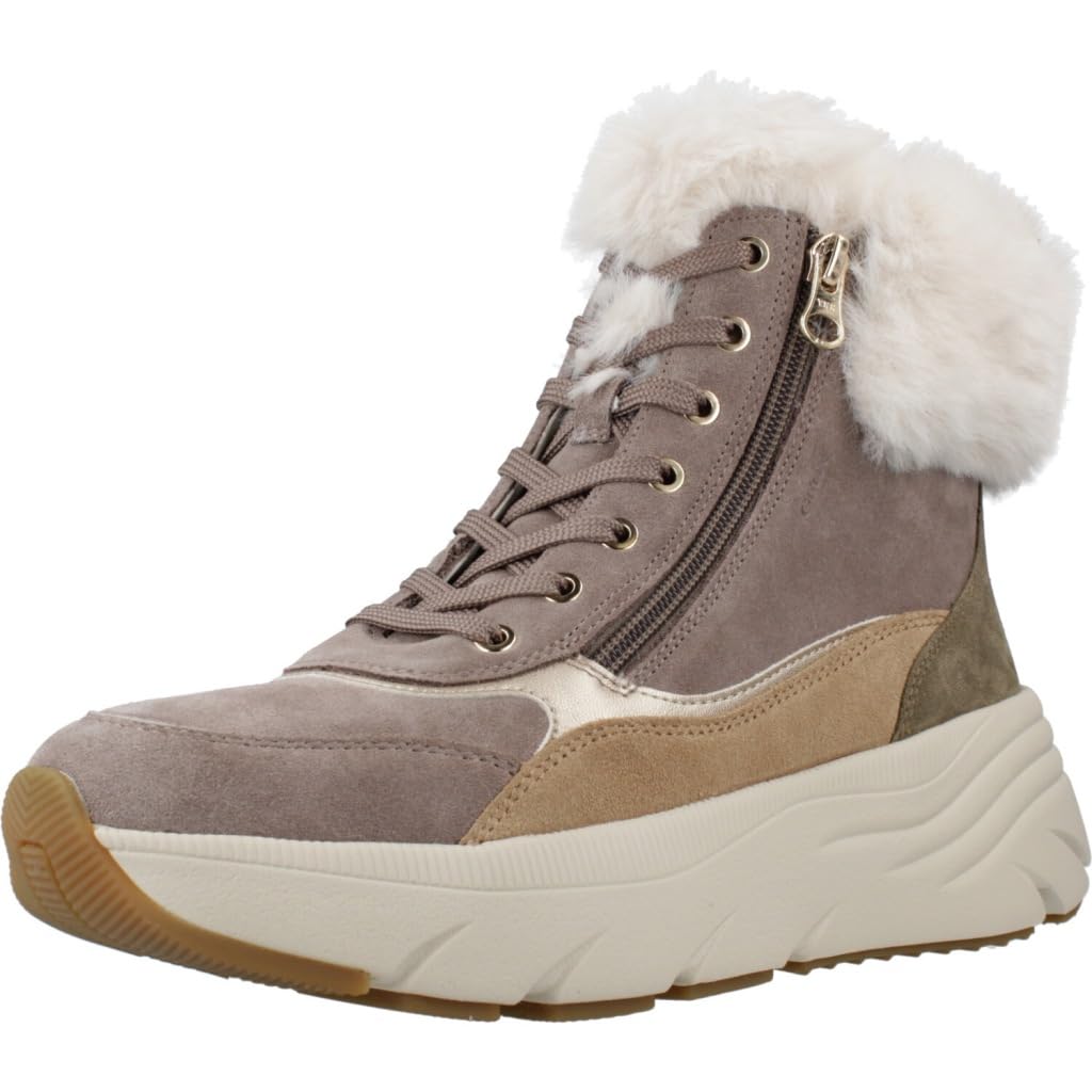 Geox Women D Diamanta Ankle Boot, Taupe Dk Sand, 6 UK