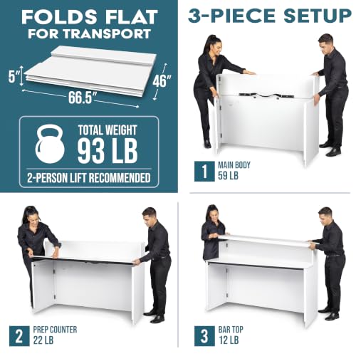 Image of GoBar Elite Heavy-Duty Portable Bar Table - White or Black
