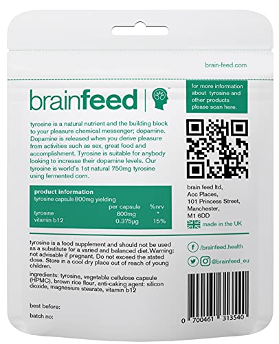 brain feed tyrosine | 60 capsules - 1 per dag | 800 mg | dopamine-supplementen | Vervaardigd in het VK - Image 4