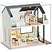CUTEBEE Miniatura de la casa de muñecas con Muebles, Equipo de casa de muñecas de Madera DIY, más Resistente al Polvo y el Movimiento de música