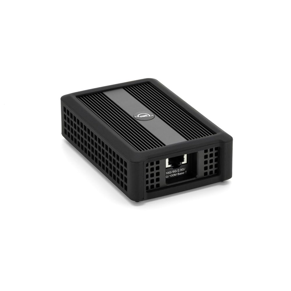 OWC Thunderbolt 4 10G Ethernet-Adapter, für High-Speed-Netzwerkverbindungen, RJ45-Port unterstützt 10 Gb/s, 5 Gb/s, 2,5 Gb/s, 1 Gb/s und 100 Mb/s Base-T, kompatibel mit Thunderbolt 4 Host-Ports