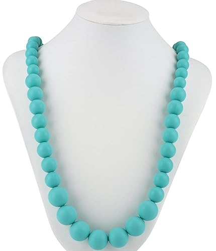 Miniatura 1 de Nuby Teething Trends - Collar de dentición de silicona suave (Aqua)
