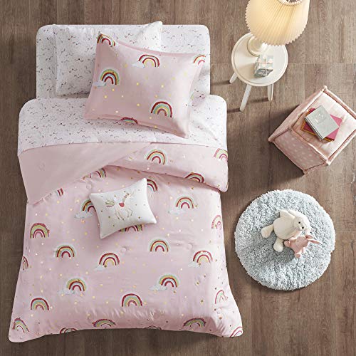 Mi Zone Kids Alicia Cozy Bed In A Bag Comforter With Complete Sheet Set Fun And Playful Print, Children Cover Girls Room Décor, Twin, Pink 6 Piece #TOP3